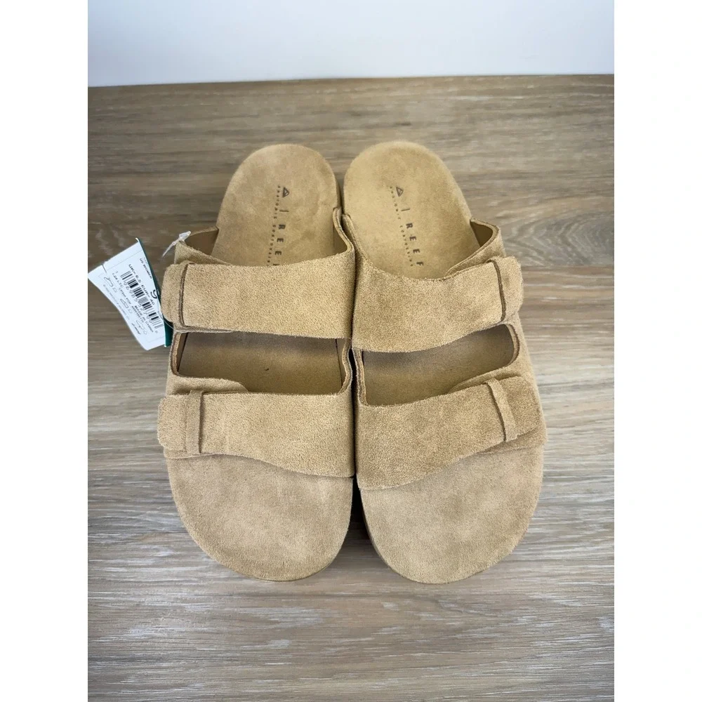 Reef Ojai Two Bar Women's Size 9 Starfish Taupe Suede Platform Sandals NWT